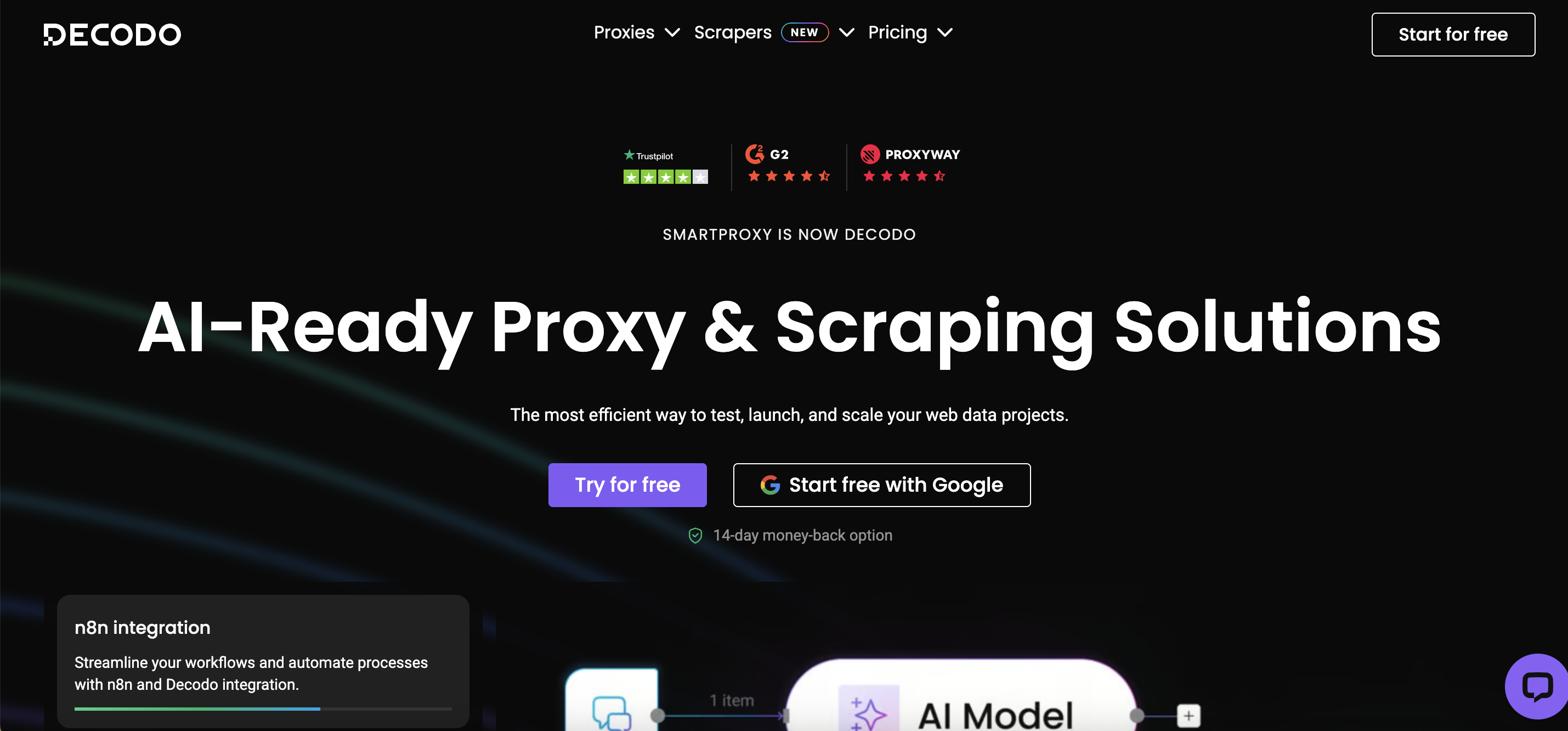 Decodo Smartproxy user interface screenshot